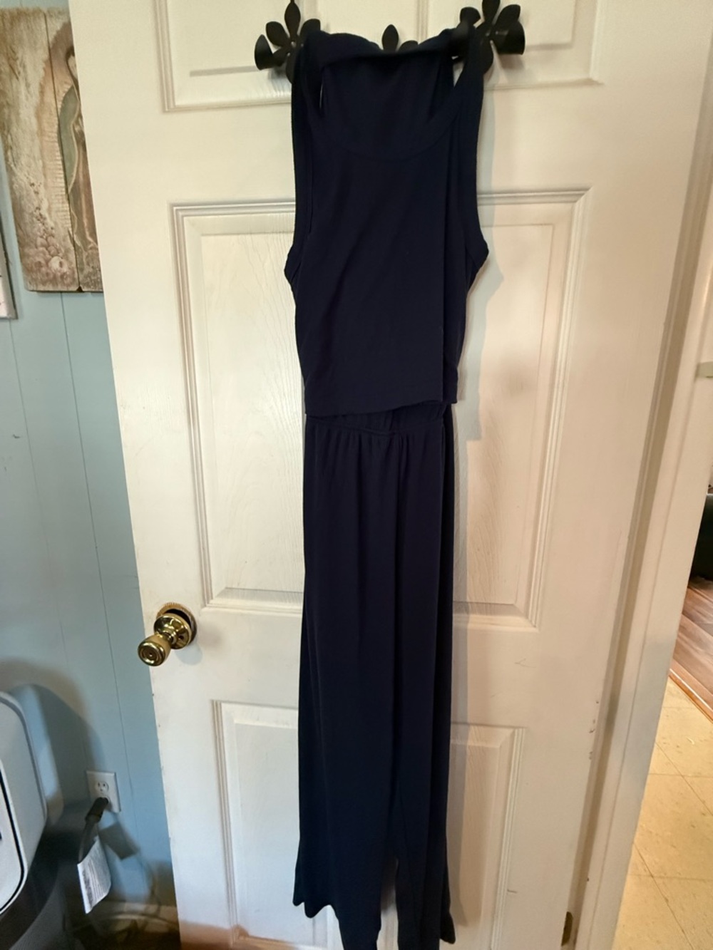 Latched Mama Navy Blue nursing Sleeveless Jumpsuit